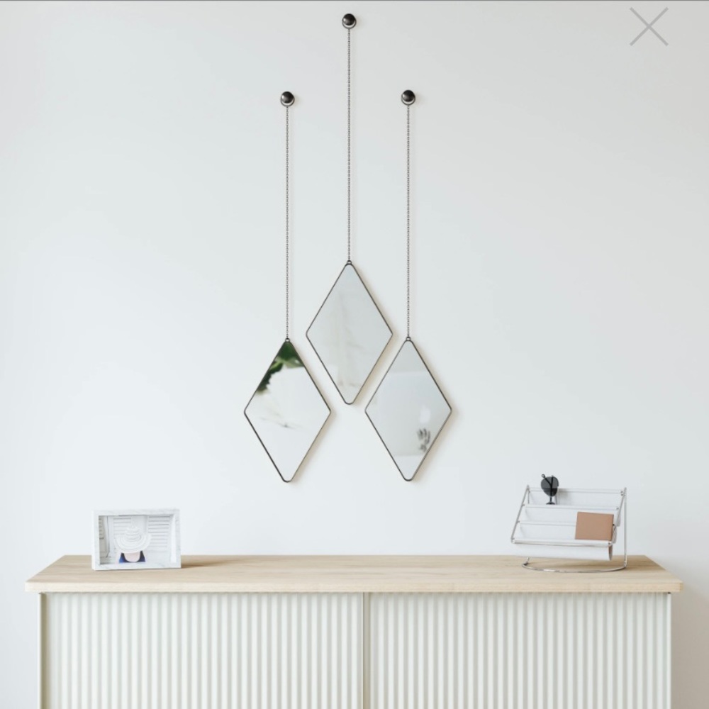Modern Dima Diamond Mirror set of 3